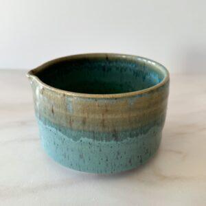 Handmade Ceramic Matcha Bowl by local Artisan (Cerulean Color) - Image 2