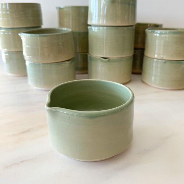 Handmade Ceramic Matcha Bowl by local Artisan (Sage Green)