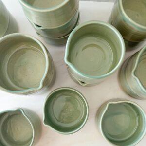 Handmade Ceramic Matcha Bowl by local Artisan (Sage Green) - Image 2